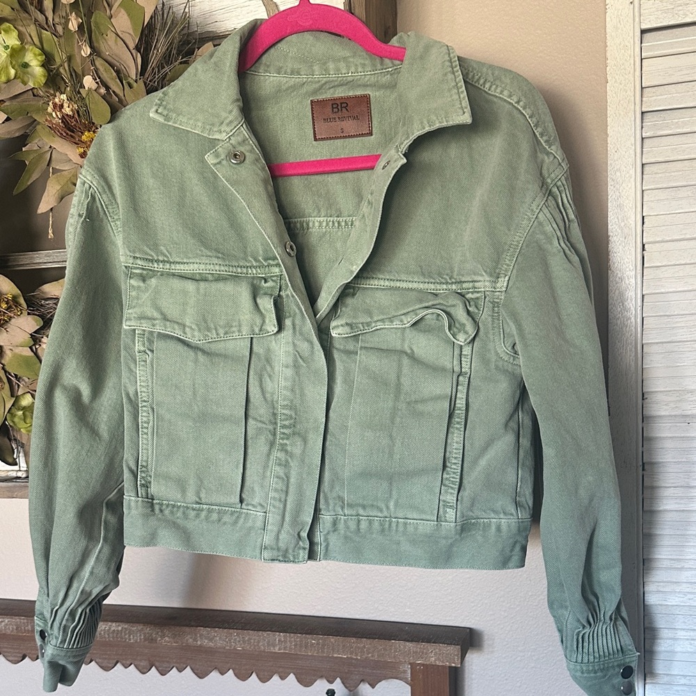 BR Women's Green Denim Jacket